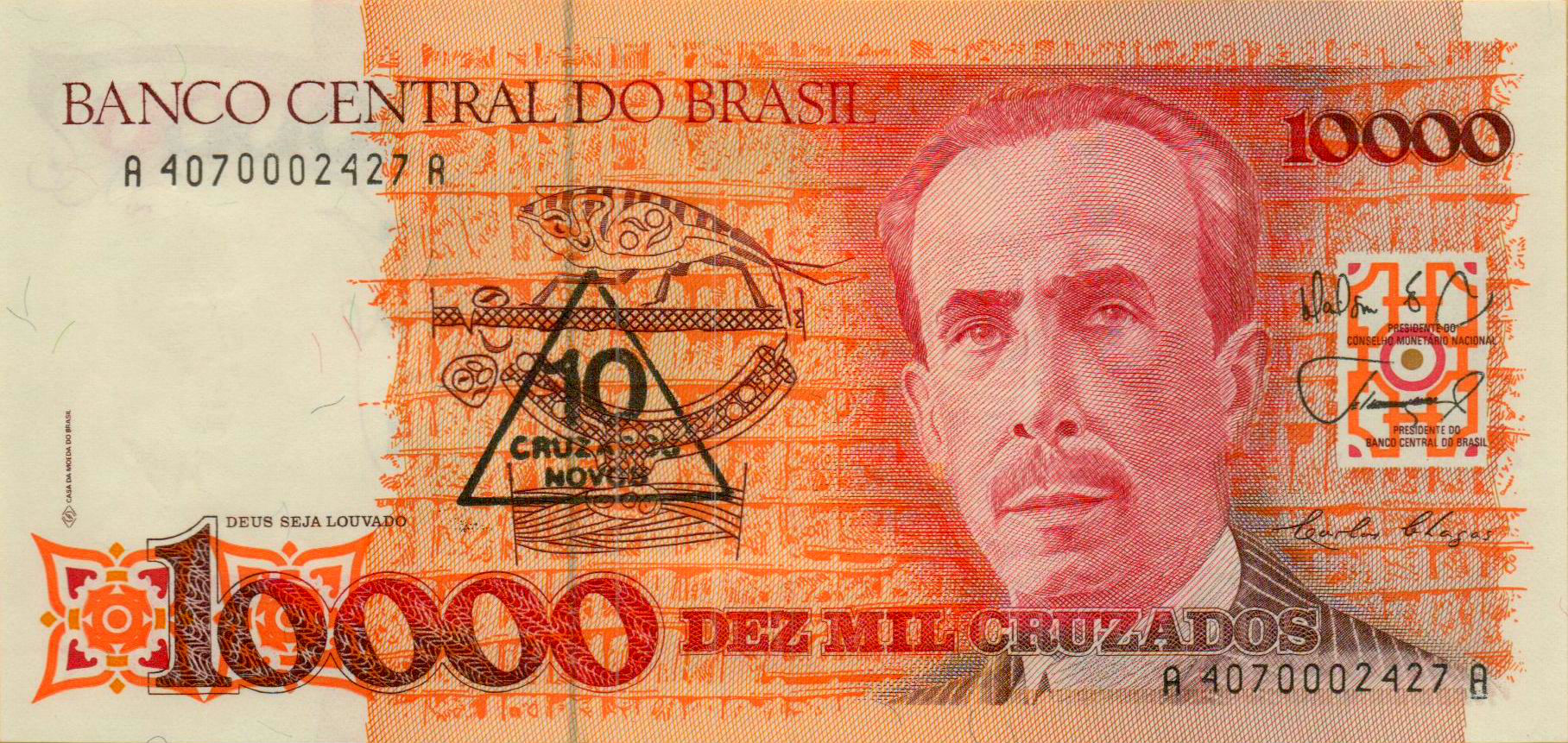 Brazil 10 1989 UNC P-218/a